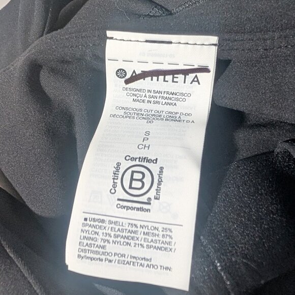 Athleta | Conscious Crop Cut Out Bra In Black (D-DD cup) - Picture 11 of 16